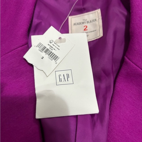 NWT! Gap “Academy Blazer” Fuchsia Ponte Knit with White Trim Jacket Size 2 - Picture 5 of 9